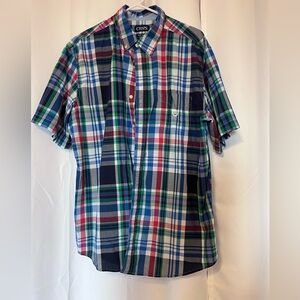 Chaps. Mens. Short sleeve plaid button up shirt. Sz. XXL.